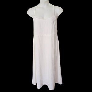 Everlane 14 White Midi Japanese GoWeave Cross Back‎ Slip Dress Summer
